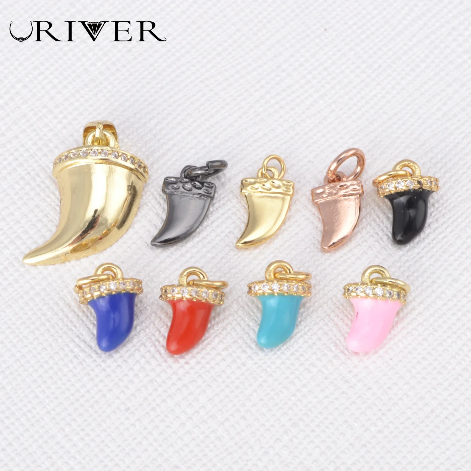 Tooth Shape Pendants for Jewelry Making Assorted Color Brass Pendant Fashion Charms Women DIY Earrings Necklace Part Accessories