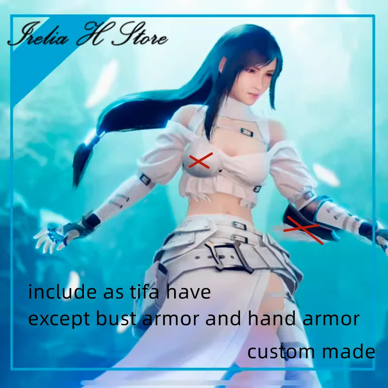 Irelia H Store Cutom made FF7 Feather Style Tifa Cosplay Costume sexy dress female