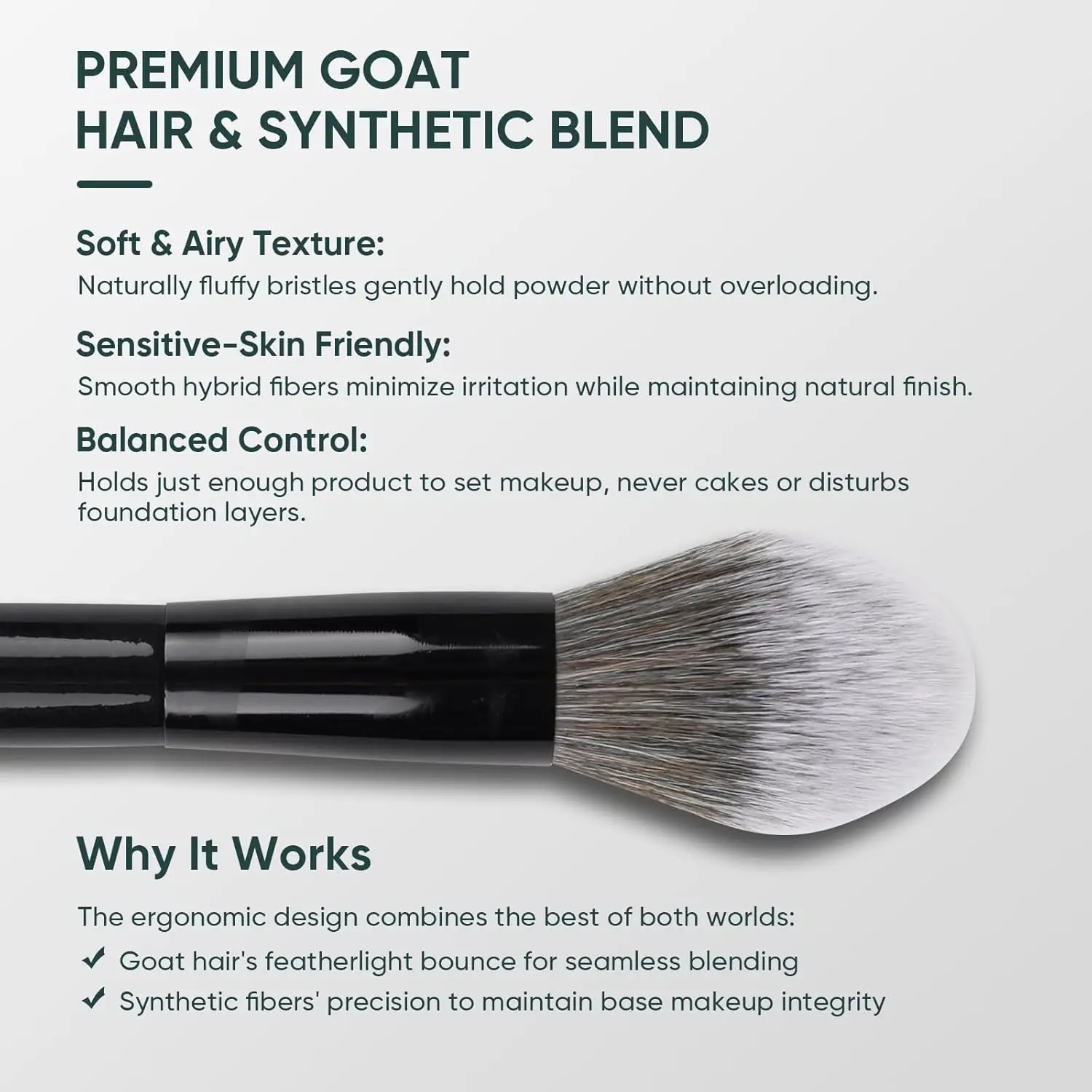 Precision Powder Makeup Brushes Black #59 Setting Make up Brush Blush Bronzer Round head Face cosmetic tools soft