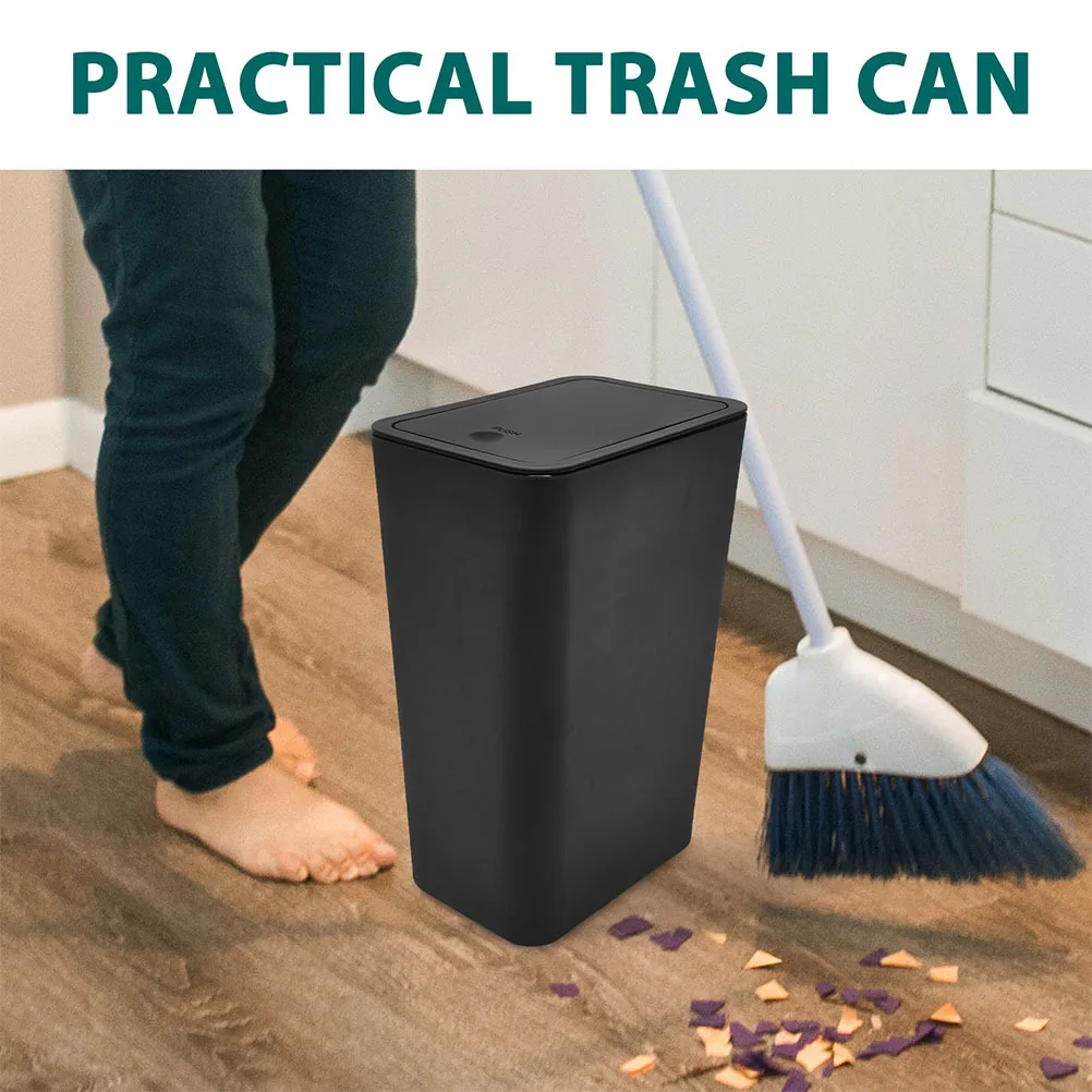 

3Pcs Press Lid Trash Basket Plastic Garbage Can Large Capacity for Kitchen Bathroom Bedroom Office Living Room