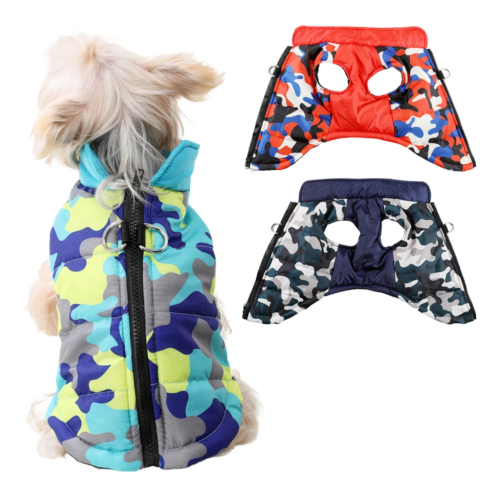 Hundemantel, warme Herbst-Winter-Haustierkleidung für kleine und mittelgroße Hunde, Katzenweste, wasserdichte Welpen-gepolsterte Jacke, Overalls mit französischer Bulldogge