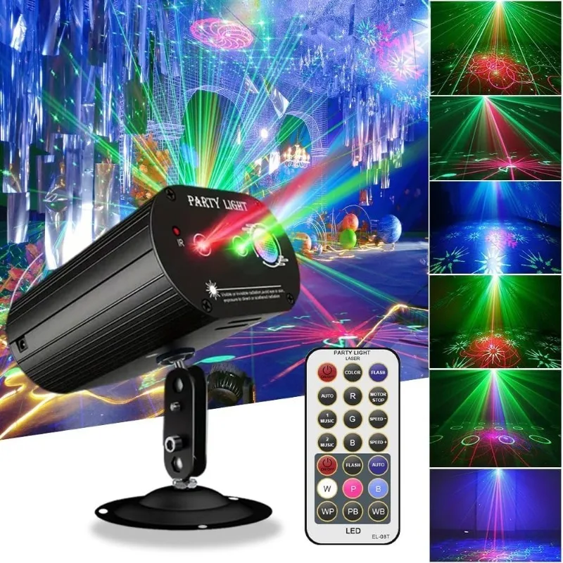 

Вечерние огни Dj Disco Lights, стробоскопический сценический свет, звуковая активация, лазерный свет, сценический проектор с дистанционным управлением для подарочных вечеринок