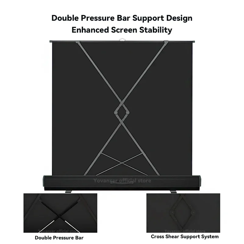 شاشة عرض عالمية محمولة قابلة للسحب لأعلى من الألياف الرمادية لأجهزة العرض العادية/UST 4K ثلاثية الأبعاد تدعم جميع الأحجام