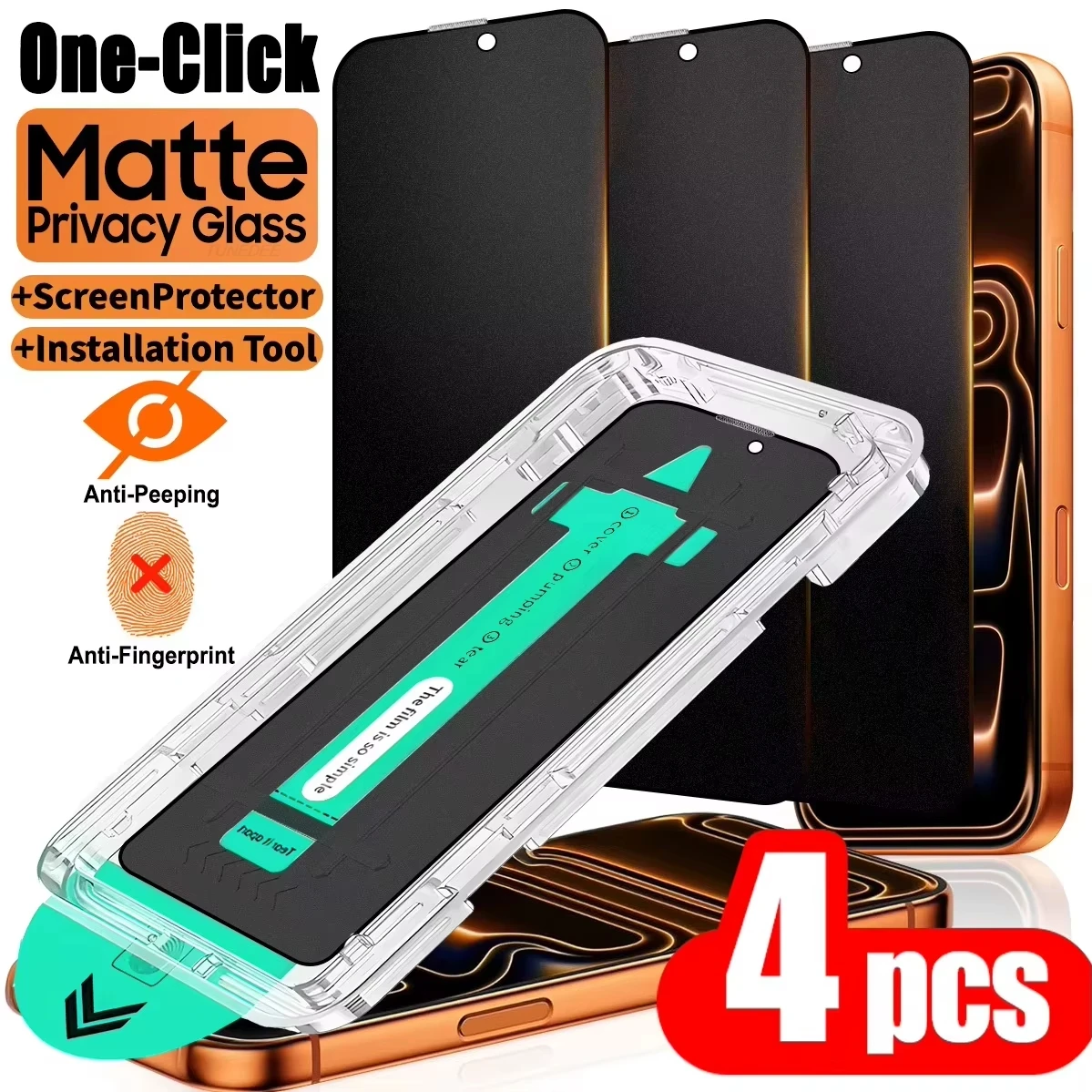 

Dust Free Easy Install Matte Anti-Peeping Tempered Glass For iPhone 17 Pro Max 15 13 12 11 14 16 Pro Max 16e XR Screen Protector