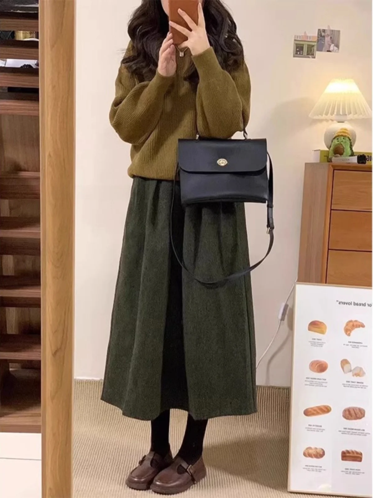 

Американская винтажная юбка миди с высокой талией для женщин, весна-осень 2025, новая рабочая одежда, вельветовая юбка А-силуэта