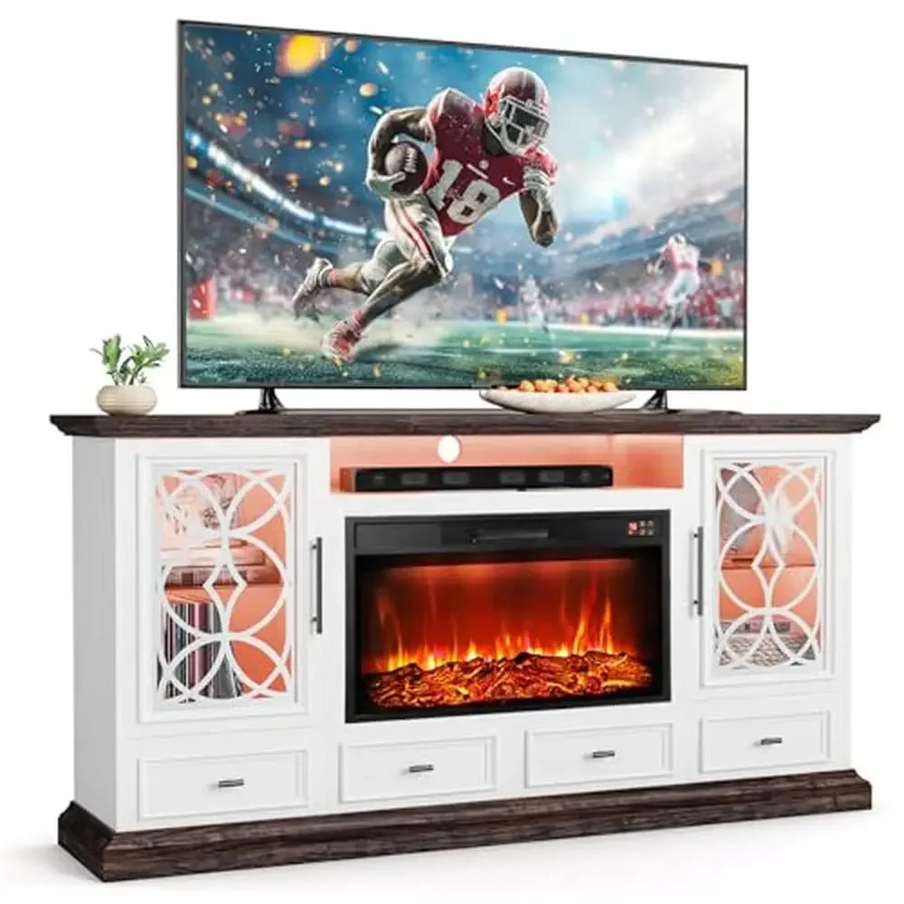 70'' Fireplace TV Stand TVs Up to 80 Inch Tall with 30