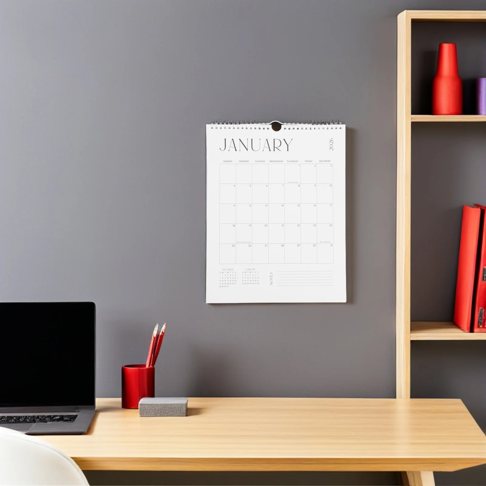 

2025-2026 18-Month Hanging Planner July 2025 To December 2026 Office Home Family Organizer Thick Paper Smooth Writing Monthly