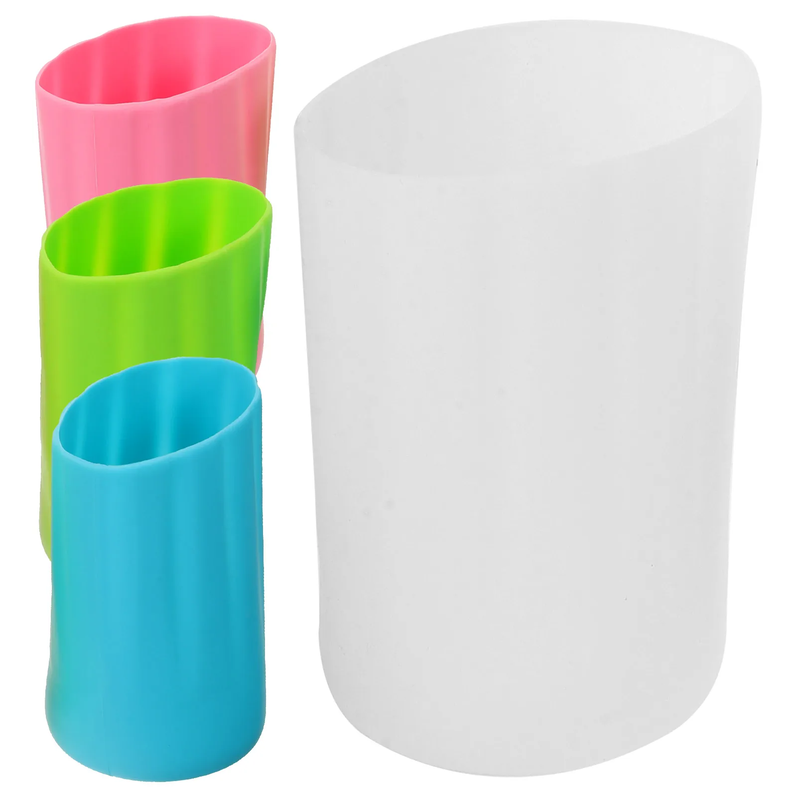 

4 pcs Silicone Bottle Cover Anti-fall Water Bottle Sleeve for Glass Milk Drinks Cup Protector Green White