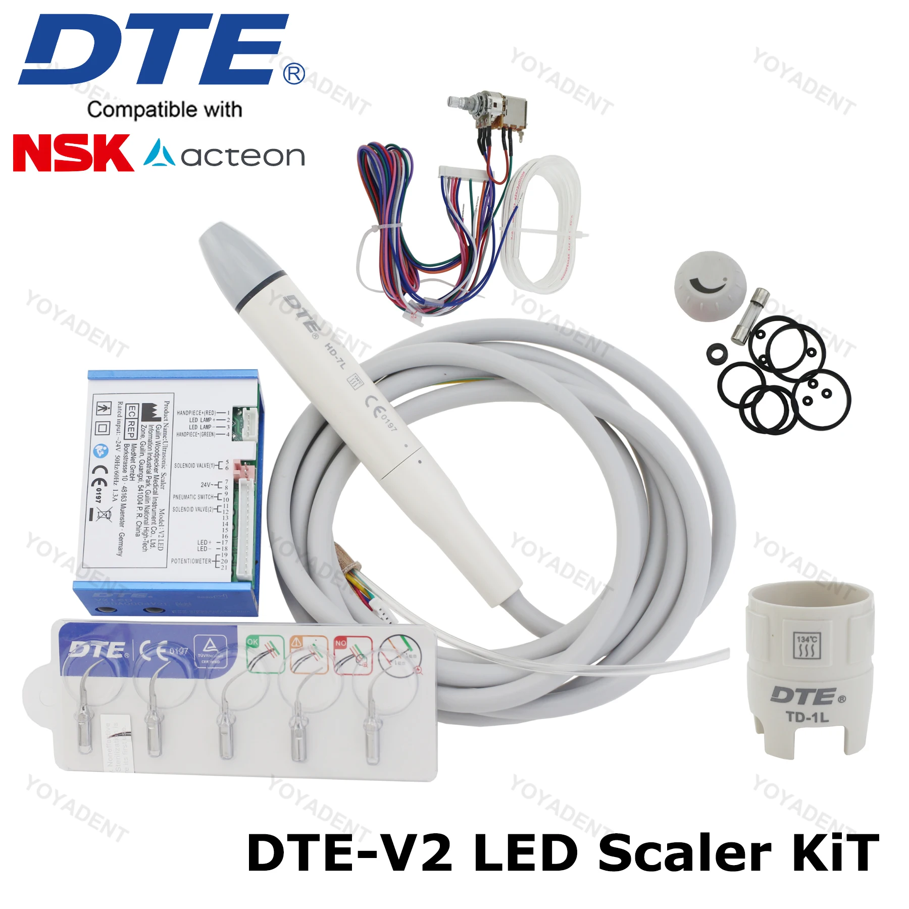 نقار الخشب DTE قشارة الأسنان الأصلية بالموجات فوق الصوتية UDS LED N2 N3 LED V2 V3 صالح EMS NSK ACTEON SATELEC ملحقات طب الأسنان