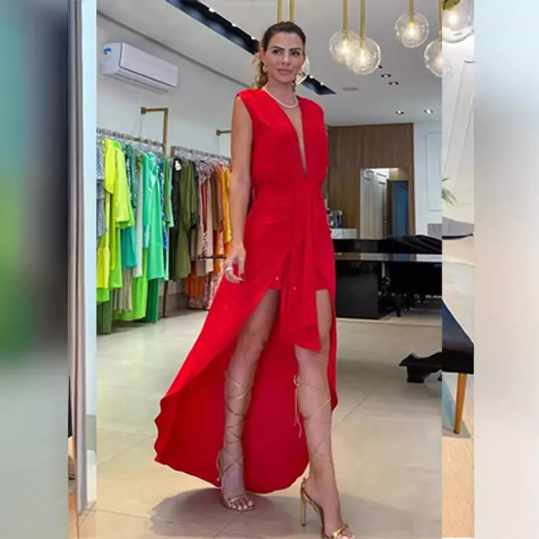 여성용 여름 불규칙 스왈로우 테일 로브, 우아한 롱 원피스 로브, 섹시한 로브