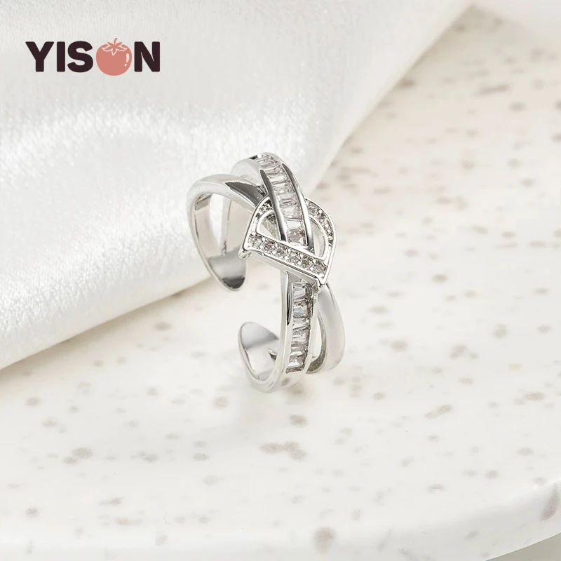 

Korean Style Exquisite Shining Trendy D Shape Zircon Adjustable Rings For Women Beautiful Fashion Party Finger Ring Gift Jewelry