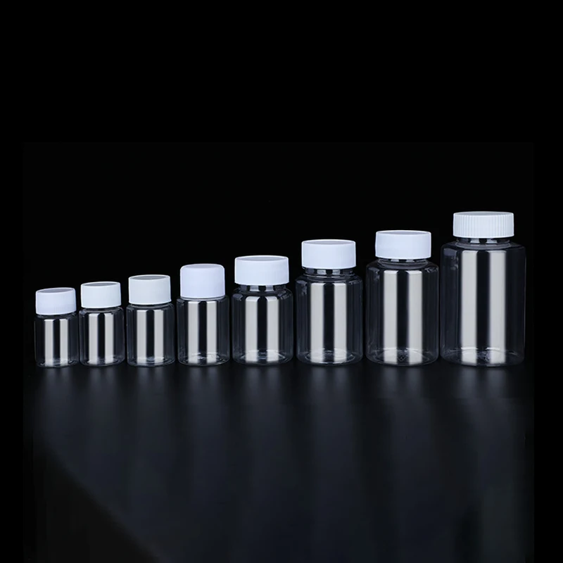 30 50 100 ml plastic bottle, transparent large mouth bottle, sealed capsule, bottling bottle, wide mouth PET empty bottle