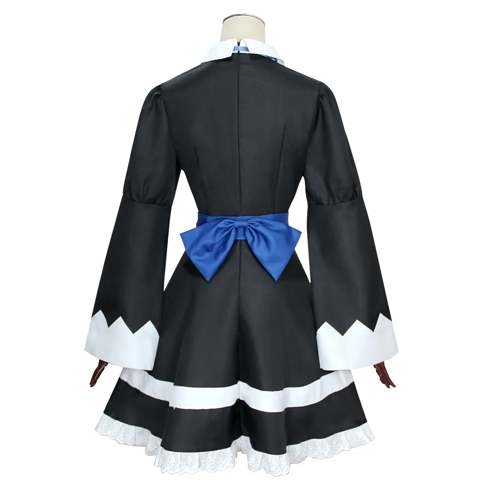 Anime Panty & Stocking with Garterbelt Younger Sister Anarchy Stocking Cosplay Costume Gothic Maid Lolita Dress Wig Long Socks