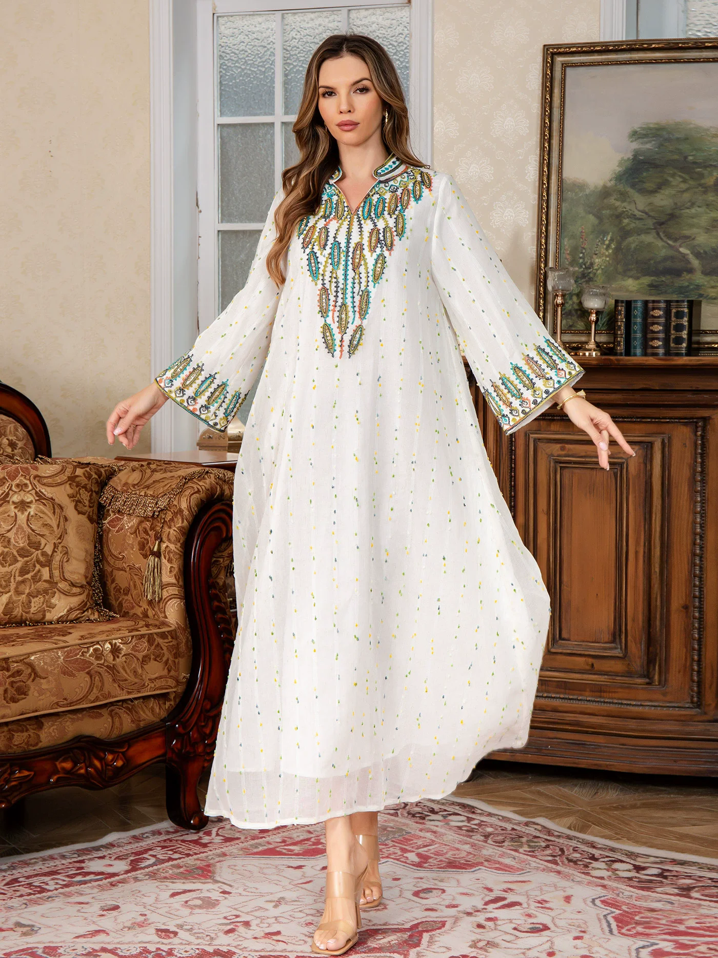 

Новый запас Рамадан Ближневосточная одежда Мусульманский женский модный халат Jaladya веревка с вышивкой Дубай элегантный арабский халат