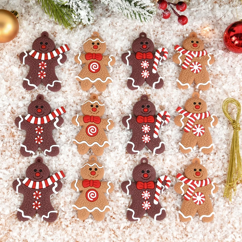 

Christmas Gingerbread Man Ornaments Xmas Tree Hanging Charms Pendant Christmas Decorations for Home New Year Gift Navidad 2024