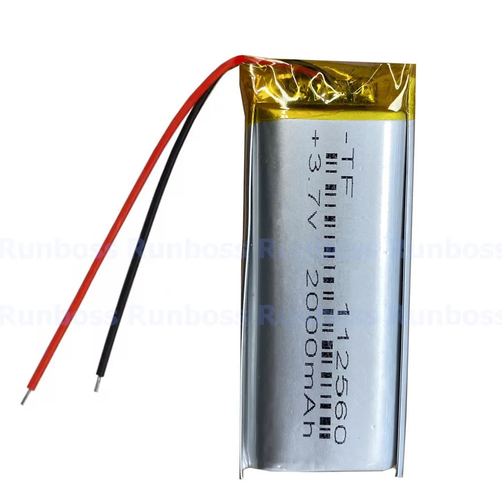 1-10PCS 102560 112560 3.7V 2000mAh Rechargeable Li-Polymer Battery For MP3 Bluetooth Speaker Headset DVR GPS PDA LED Ligts Lamps