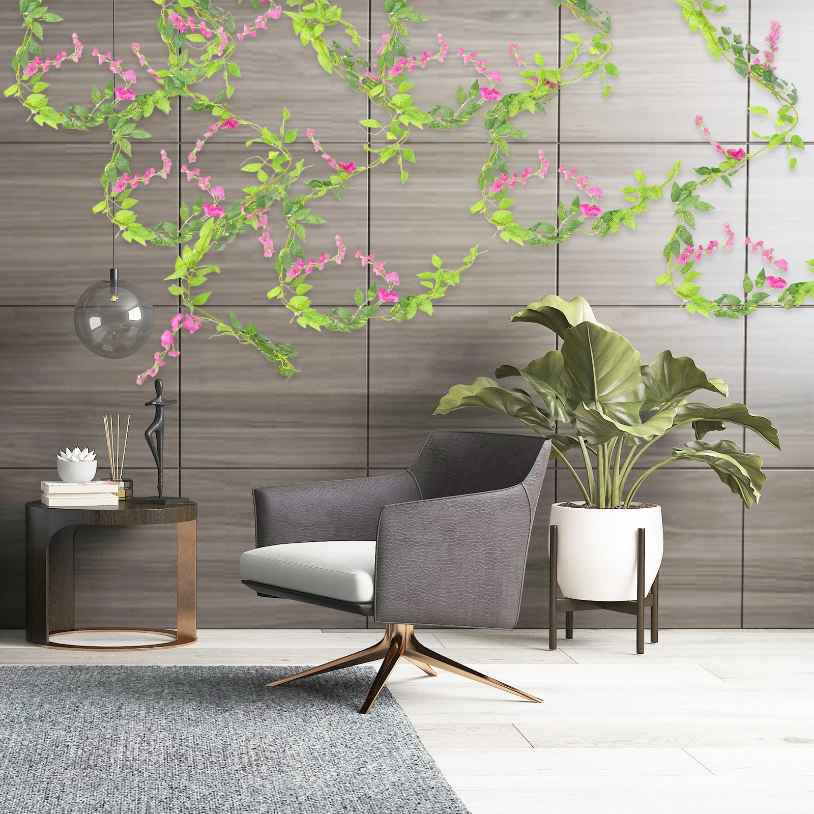 

Artificial Wisteria Vine Fake Hanging Flower Vine For Wall Window Wedding Home Decor Coffee Shop Studio Decoration Faux