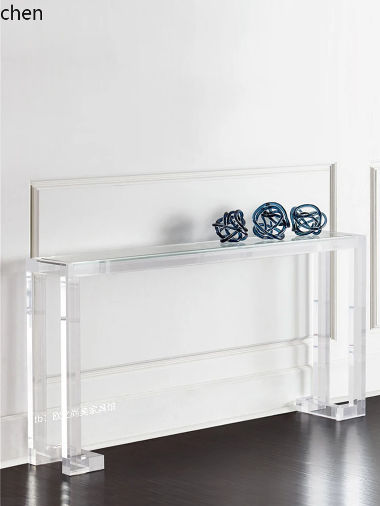 acrylic entrance table creative transparent entrance corridor desk case table against the wall desk case