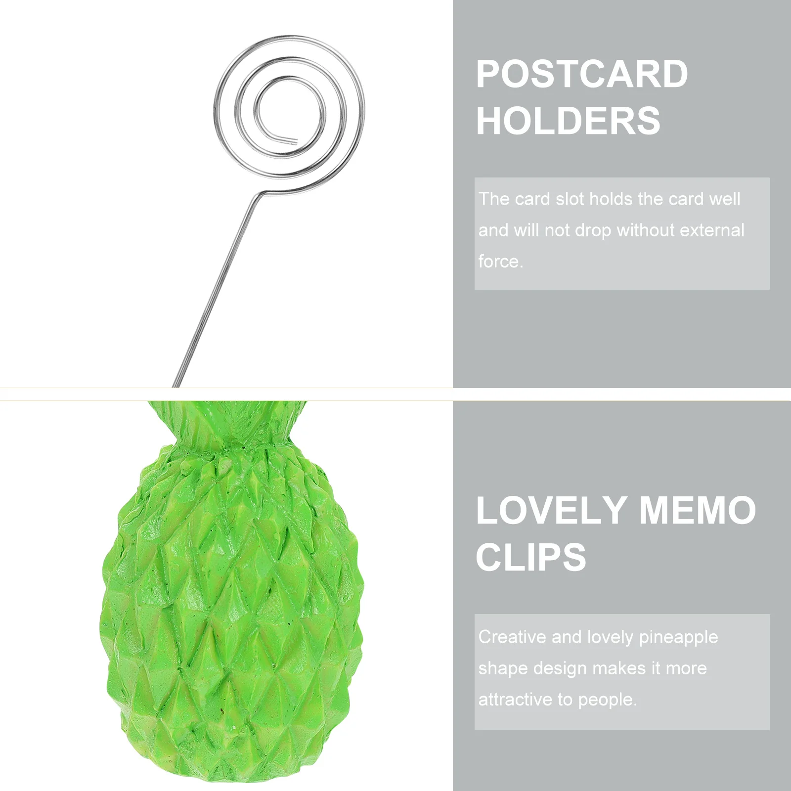 

2Pcs Cute Pineapple Memo Clips Tabletop Photo Holders Desktop Note Card Clamps Postcard Display Stands Lovely Memo Clips