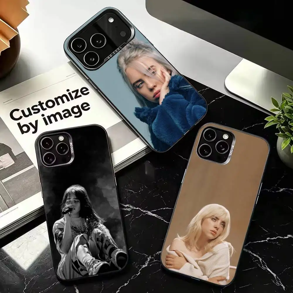 Billie Eilish Colorful Silver Protective Cell Phone Case, Fit for iPhone 11,12,13,14,15,16,17,Plus,Pro Max,XS,Mini