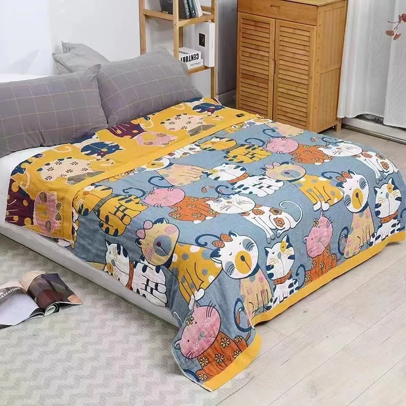 Bohemian Geometric Sun Jacquard Throw Blanket Vibrant Tribal Pattern Reversible Cotton Quilt Colorful Mandala Print Bedspread