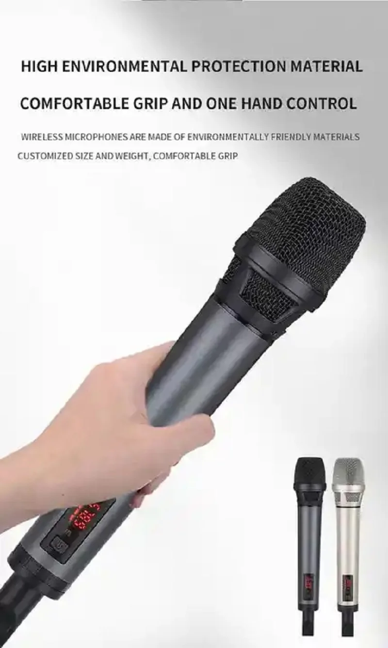 Wireless Microphone Dynamic UHF Recharge built-in sound card Studio Recording Audio Professional stage Karaoke DJ Speaker Confer