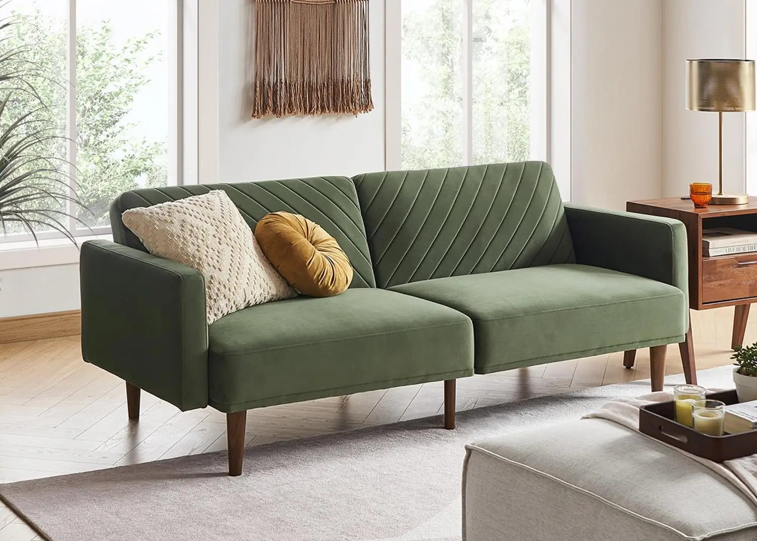 Sofá cama futón, sofá, sofá pequeño, sofá cama, sofá de dos plazas, sofá futón moderno de mediados de siglo, sofá Cama, sofás para sala de estar (O