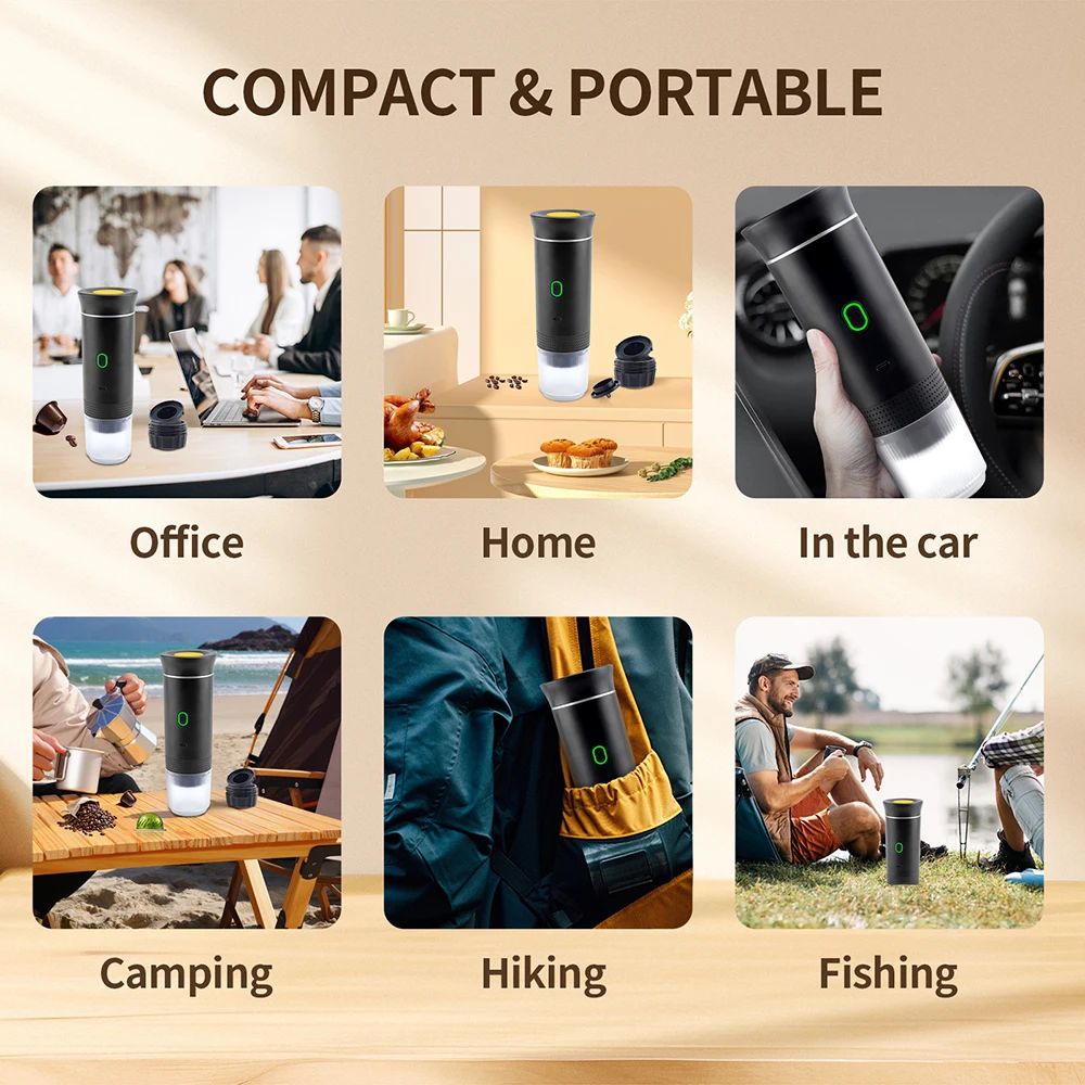 3-in-1 Portable Coffee Machine Wireless Capsule Coffee Machine Espresso Coffee Maker Travel Home Use Automatic Coffee Maker