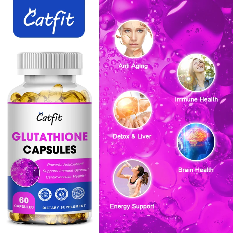 Catfit 120pcs Glutathione Capsule Collagen Skin Care Hyaluronic acid Supplement Skin Cell Repair nutrition