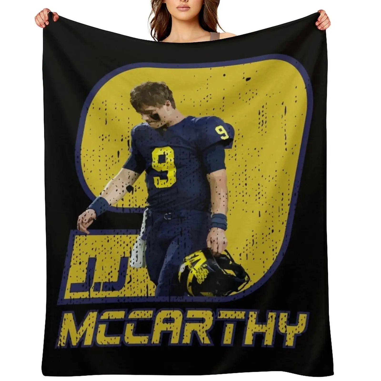 

J.J. McCarthy Throw Blanket Beautifuls Cute Sofa bed plaid Blankets