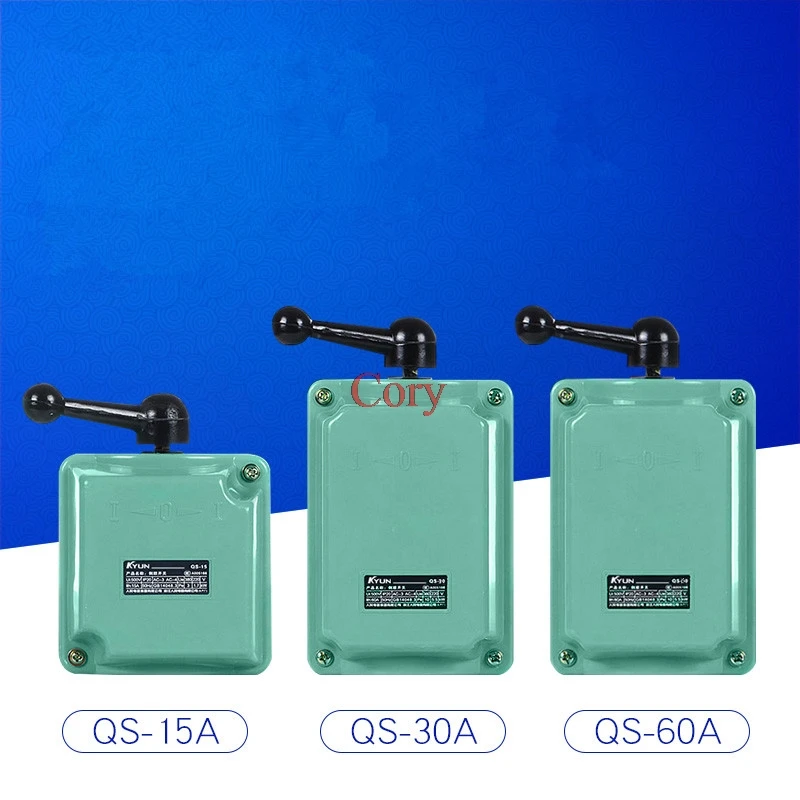 1PC Drum Switch 15/30/60A 3 Position Forward, Stop, Reverse (I-O-I) Control Plastic Shell Forward/Off/Reverse