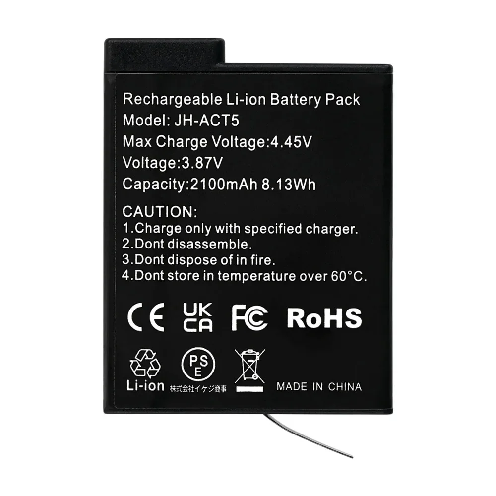 2100mAh Safe Stable Replacement Battery for DJI Osmo Action 6 5 Pro 4 3 with LED 3-Slot Charger No Popup