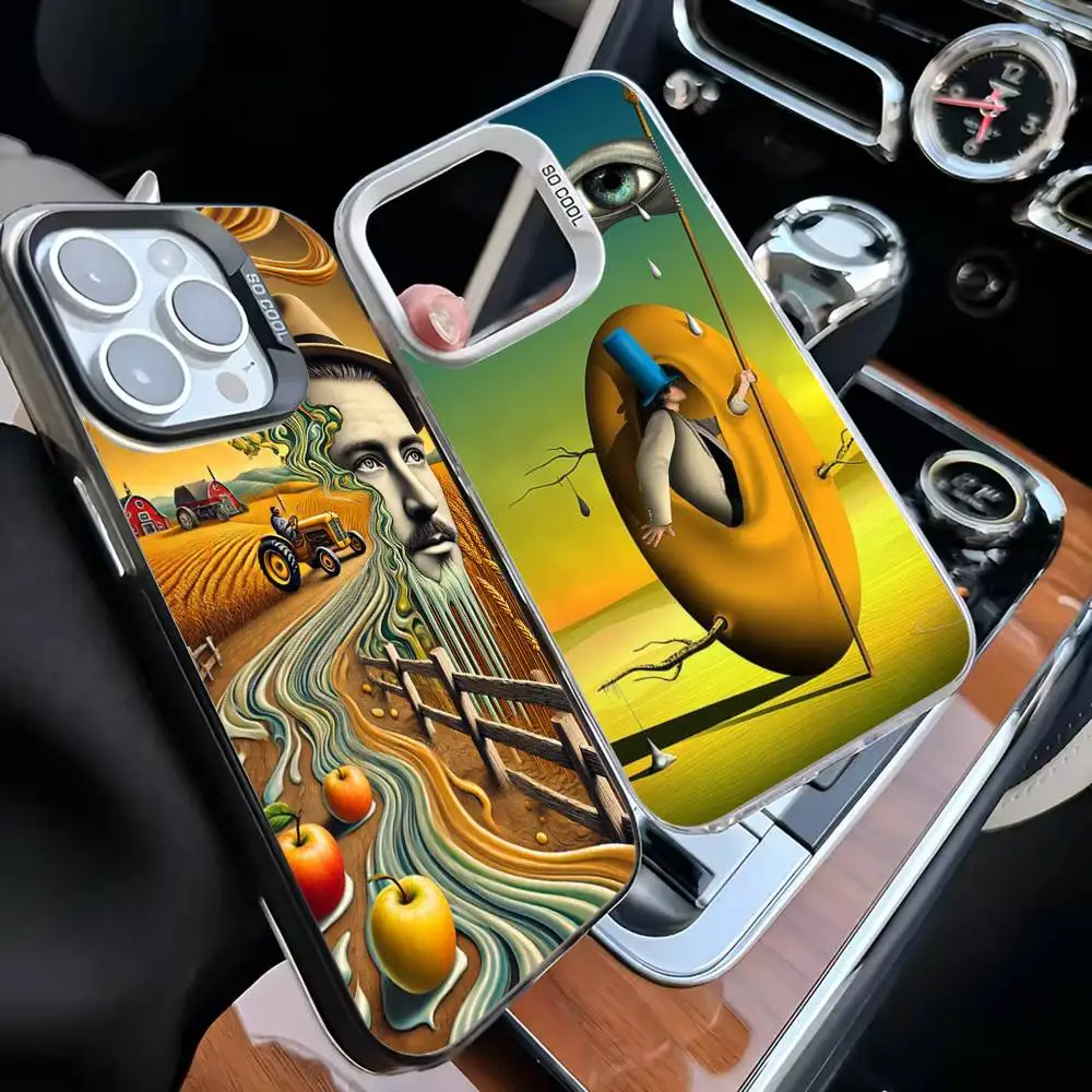

S-Salvador D-Dali Art Phone Case For iPhone17,16,15,14,13,12,11 Plus,Pro Max White Matte Shockproof Cover