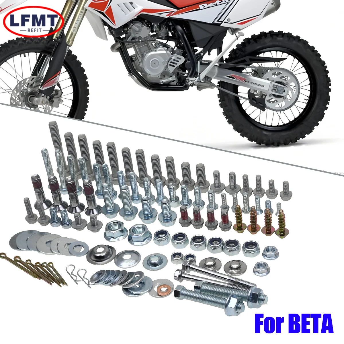 Enduro Dirt Bike Reparatur- und Wartungsset mit Kunststoffteilen, selbstschneidenden Schrauben und Bolzen für Beta 125-530 RR RX RS Motocross