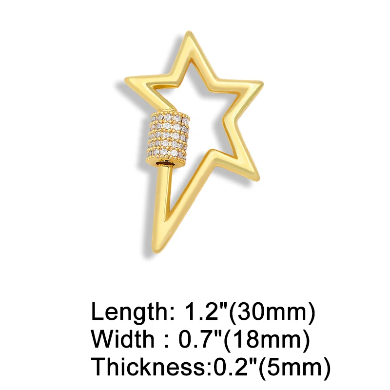 OCESRIO Rainbow DIY Pendant Carabiner Small Polished Lighting Glossy Screw Zircon Clasps Decoration For  Making Supplies cspa044