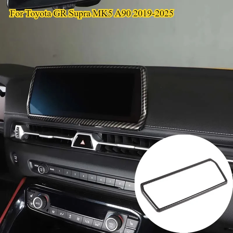 

Fit For Toyota GR Supra MK5 A90 2019-2025 Car navigation frame cover Trim Sticker ABS carbon fiber/Red Car interior Accessories
