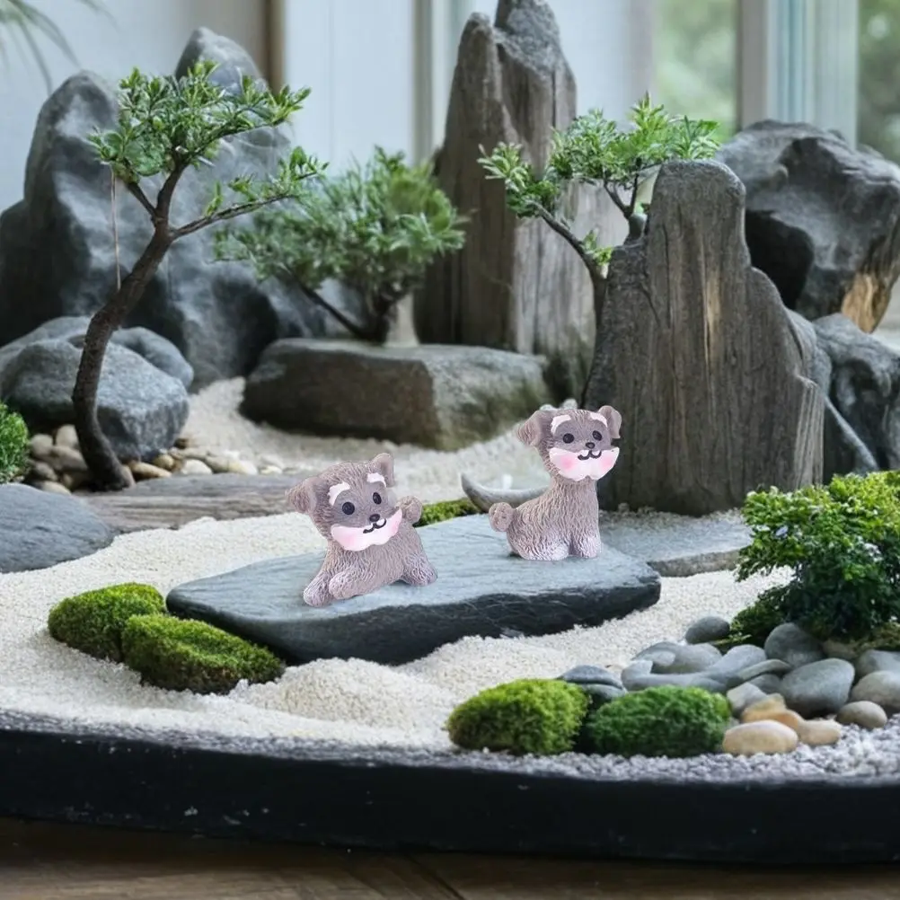 

8 Pcs Micro Landscape Dog Statue Puppy Decor Mini Statues Resin Sculptures Miniature