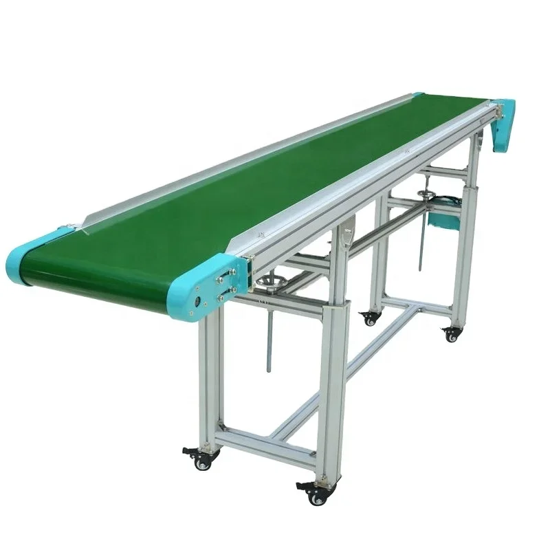 Chinese Factory Flat Belt Conveyor Factory Customization Green PVC Belt Conveyor System Design Food Grade White Belt Conveyor