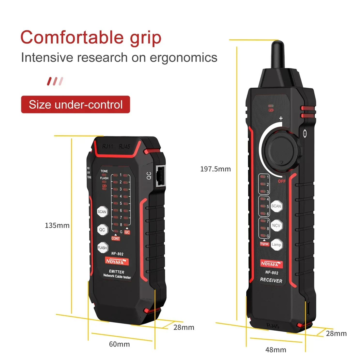 Noyafa NF-802 wysokiej jakości RJ11 RJ45 Cat5 Cat6 lokalizator przewodów telefonicznych Tracer Toner Ethernet LAN kabel sieciowy Tester wyszukiwarka