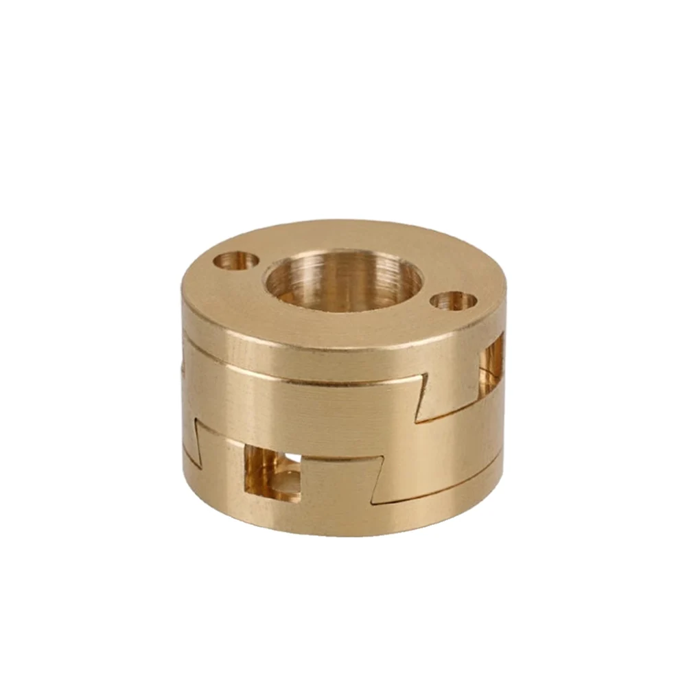 Z Axis Brass Coupling Solution Compatible with Many Types of For 3D Printers Utilizing a T8 Screw Setup and Proper Dimensions