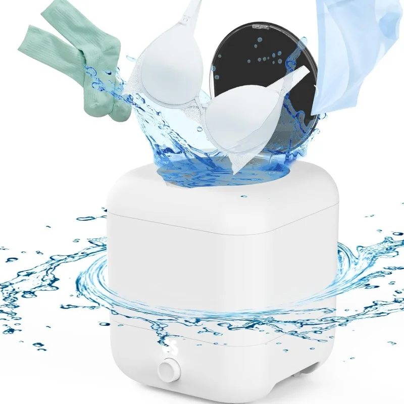 

Portable Washing Machine, Rechargeable Cordless Mini Washing Machine with 2000mAh, Charge 1 Time and Up to Use 10 Times