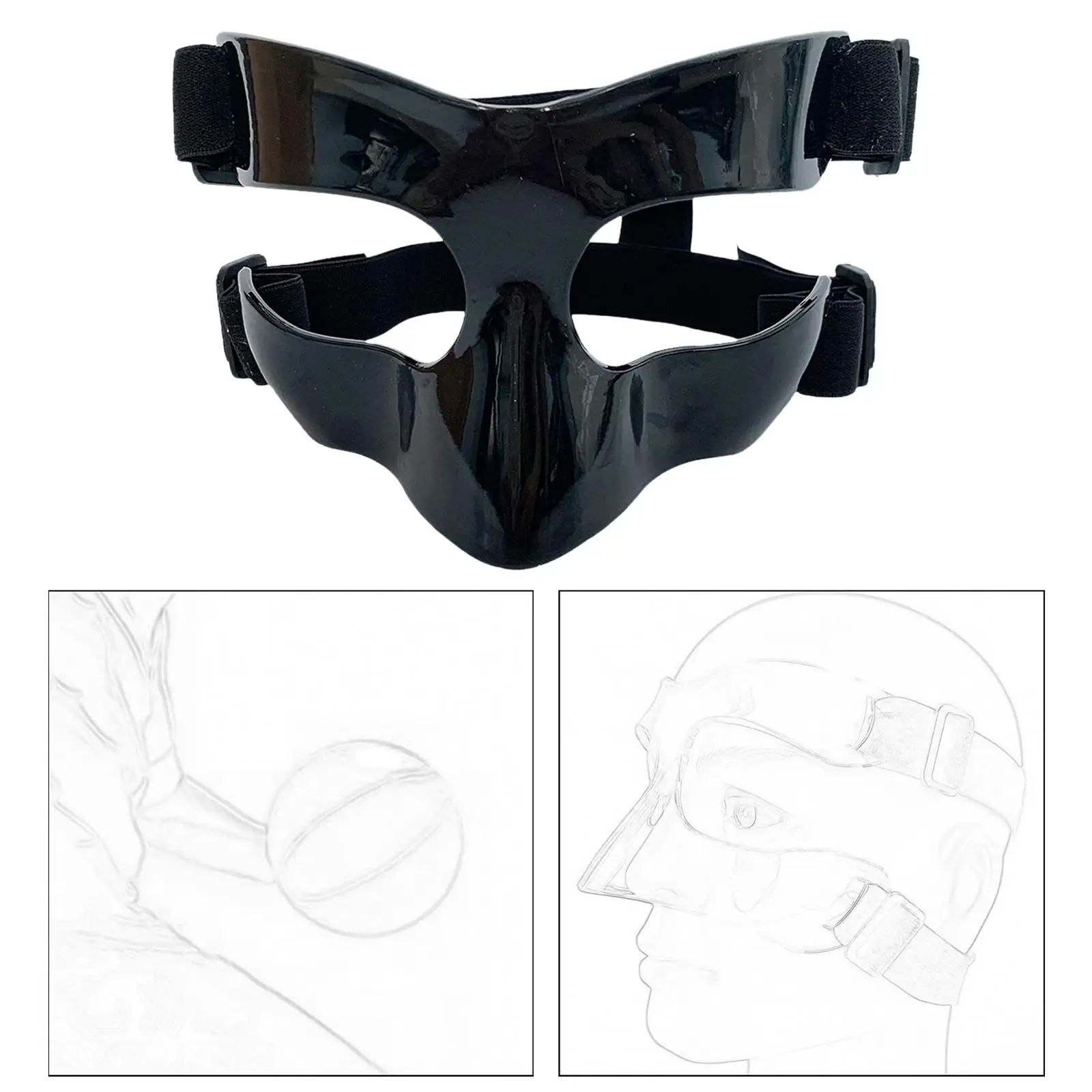 Basketball Mask Durable Face Guard for Broken Nose Adults Basketball Nose Guard Face Mask for Football Soccer Sports Accessories