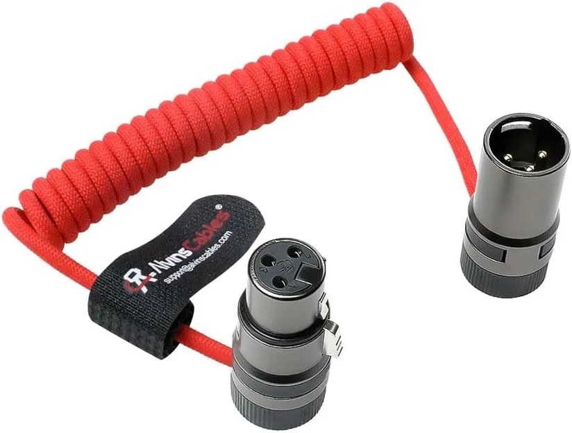 Rotatable Low-Profile XLR 3 Pin Male Female Ultra-Flexible Audio Cable  for Sony Canon Blackmagic Pro Cameras & Studio Audio