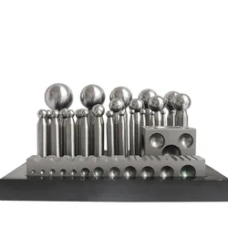 29-Piece Dapping Punch & Doming Block Set (5mm-50mm) - Complete Metal Forming Tool Kit for Jewelry Making