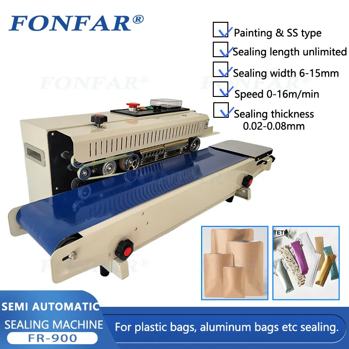 Continuous Film Sealing Machine,plastic Bag Package Machine Horizontal/vertical Heating Sealing Machine(220V/50Hz)