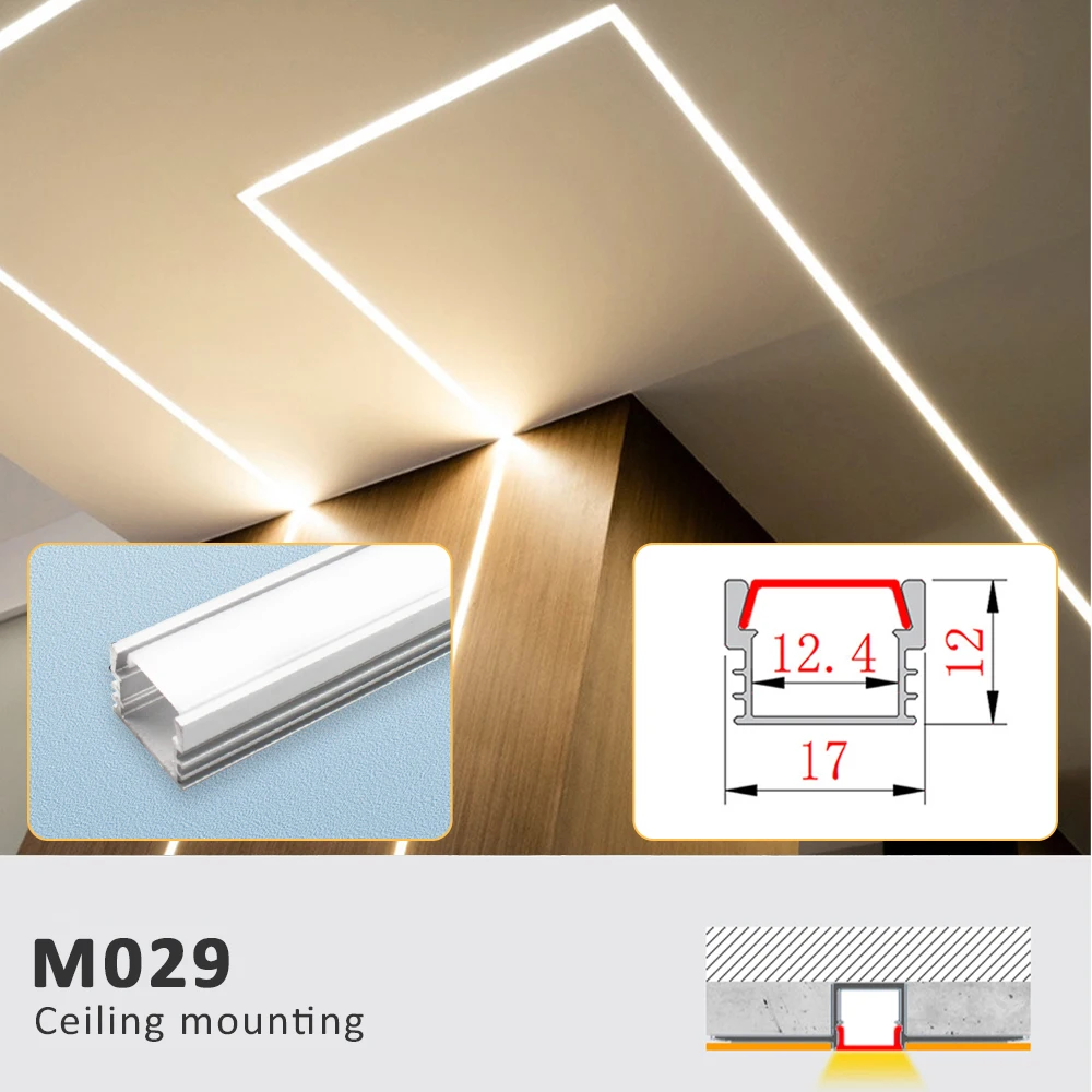 Listwa LED profil aluminiowy 50CM wpuszczany montowane na powierzchni kanał aluminiowy z osłona z poliwęglanu dyfuzora do oświetlenie liniowe 8mm