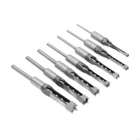 7Pcs HSS Square Hole Drill Bit Set For Woodworking Mortise With Storage Box Multiple Sizes 1/4in To 5/8in