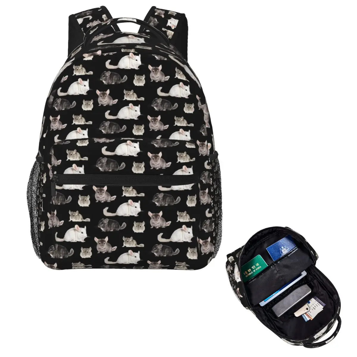 

Рюкзак с наклейками из шиншиллы, Лидер продаж, рюкзак большой емкости, детская сумка для книг, школьная сумка, сумки на плечо для мужчин и женщин