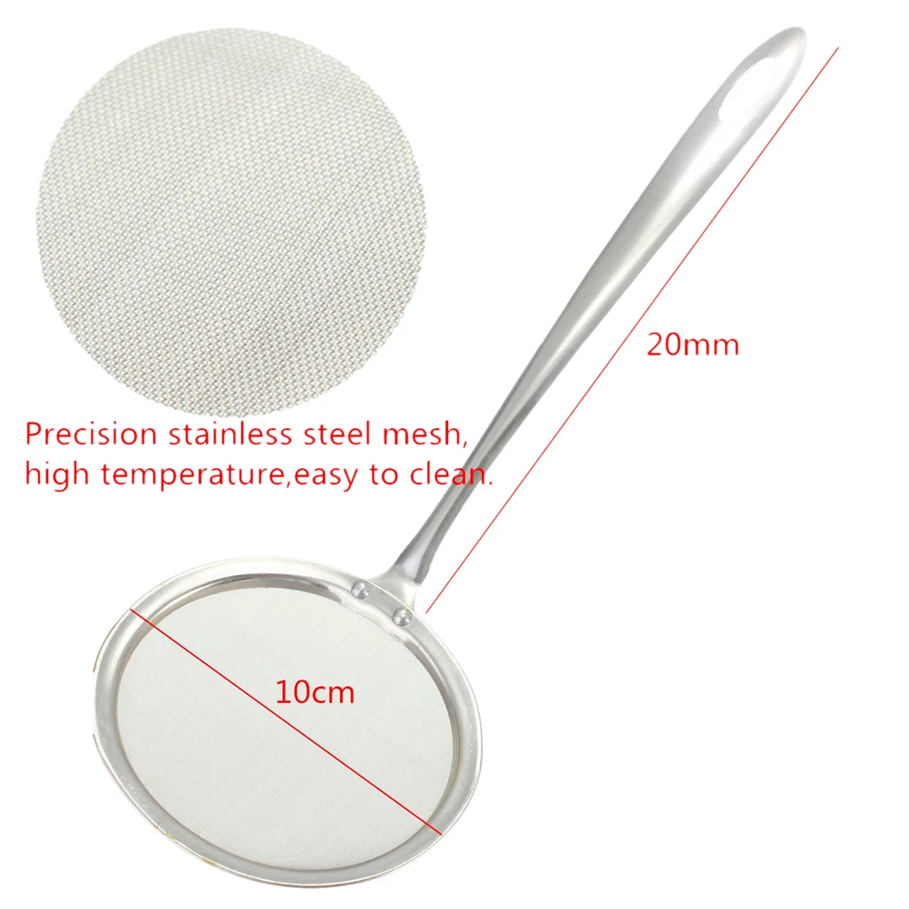 Portable Stainless Steel Kitchenware Home Cooking Fine Mesh Utility Skimmer Filter Brand New High Quality Easy To Use