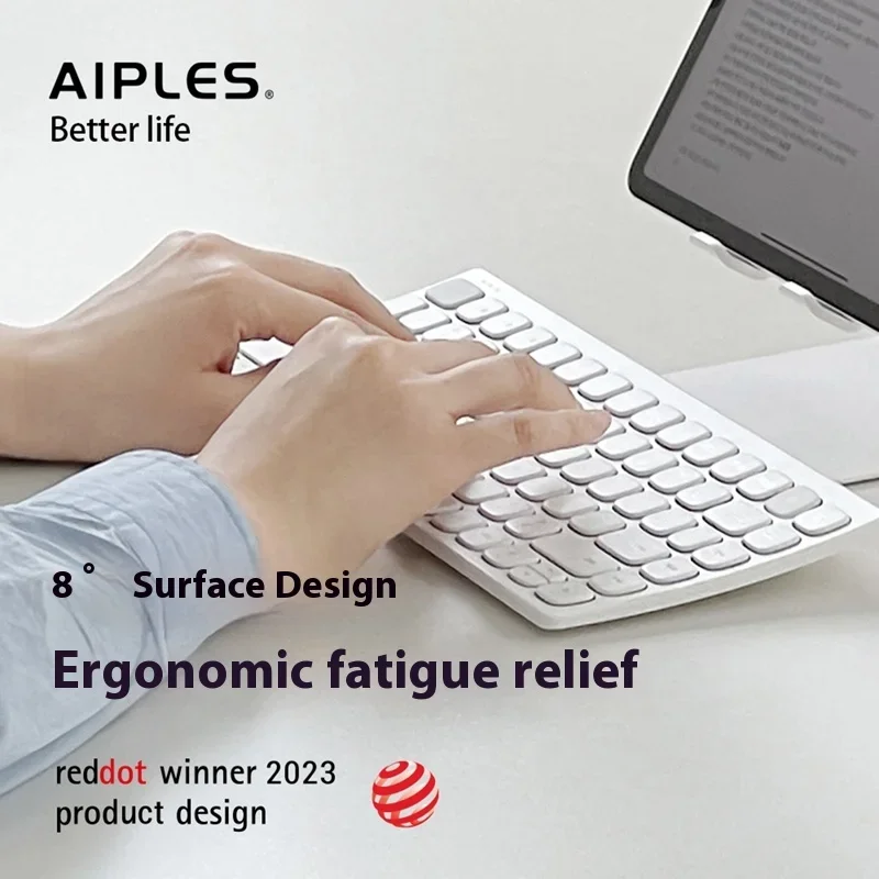 Klawiatura bezprzewodowa Bluetooth Aiples MX Elite Przenośna, ultracienka, cicha, ergonomiczna klawiatura biurowa Miaokong Mac Tablet IPad